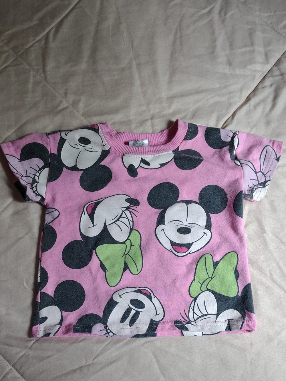 Disney Pink Mickey & Minnie Allover Graphic Tee